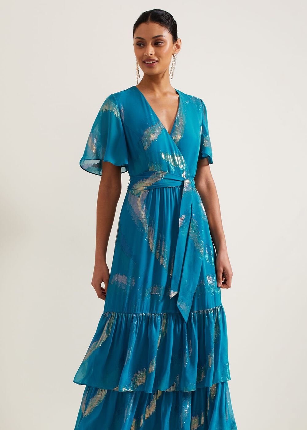 Charissa Silk Maxi Dress Blue