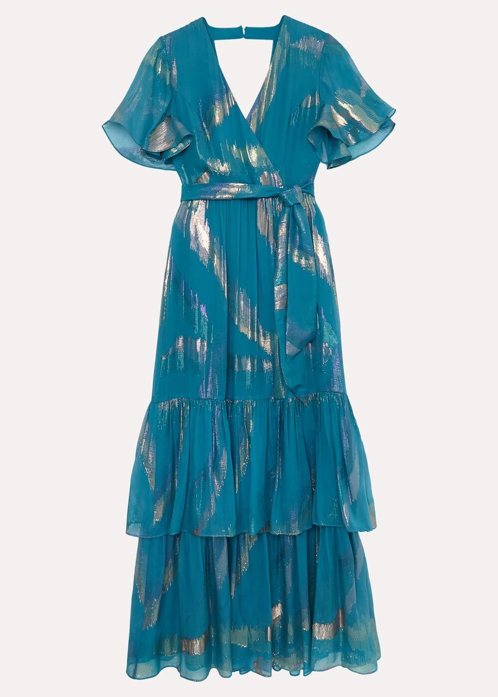 Petite Charissa Silk Maxi Dress Blue