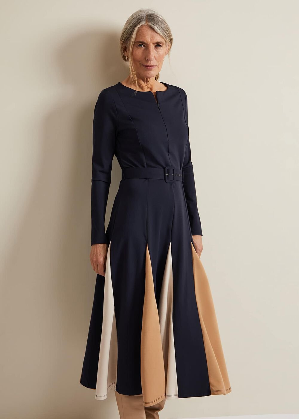 Paula Navy Midi Dress Navy