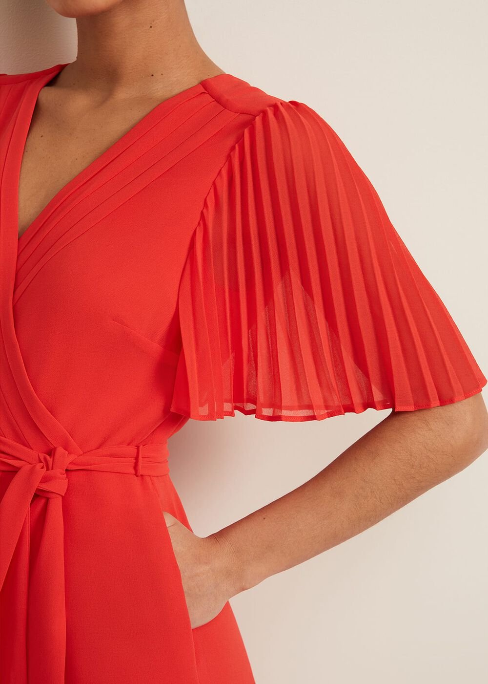 Petite Kendall Pleat Jumpsuit Orange