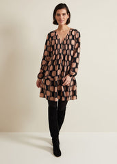 Penele Spot Swing Dress Black/Multi