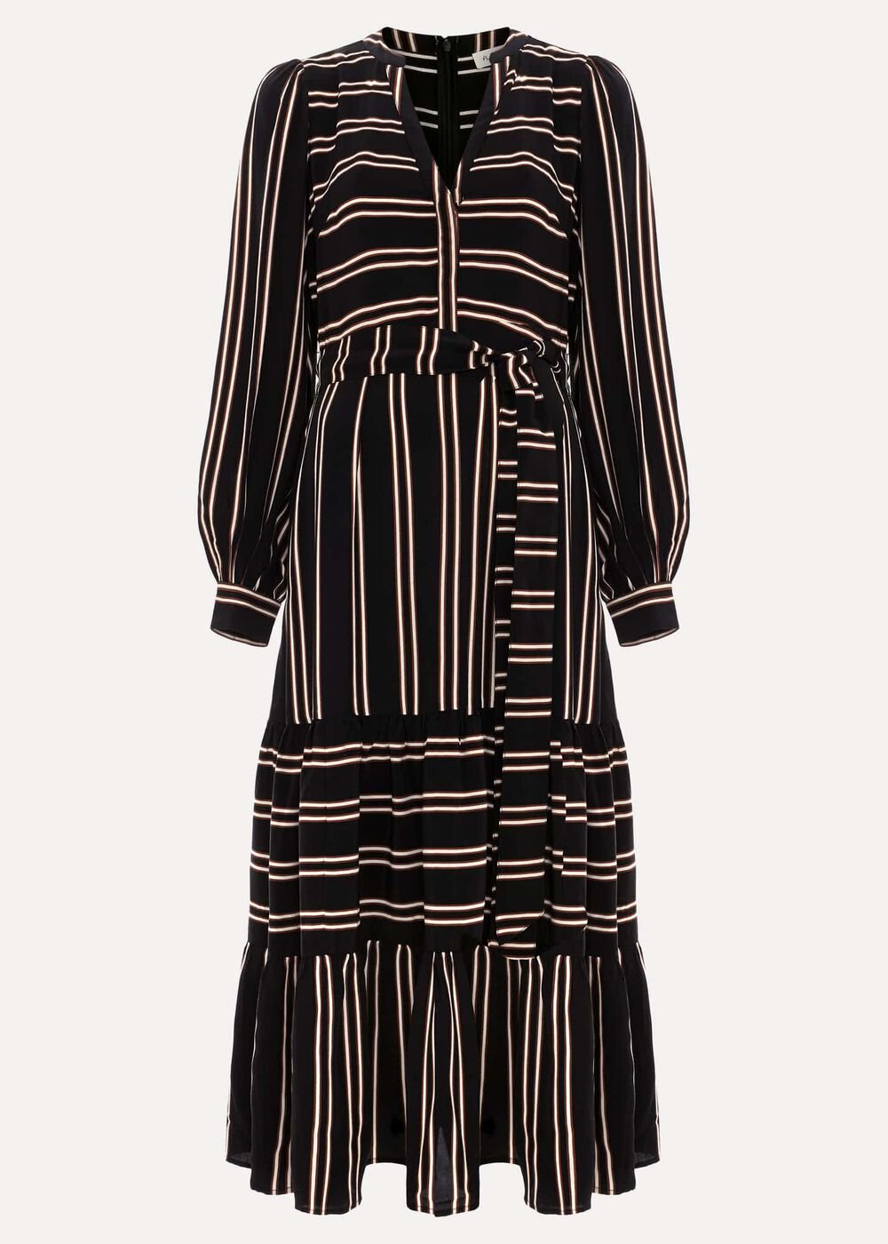 Laura Stripe Midaxi Dress Black/Multi