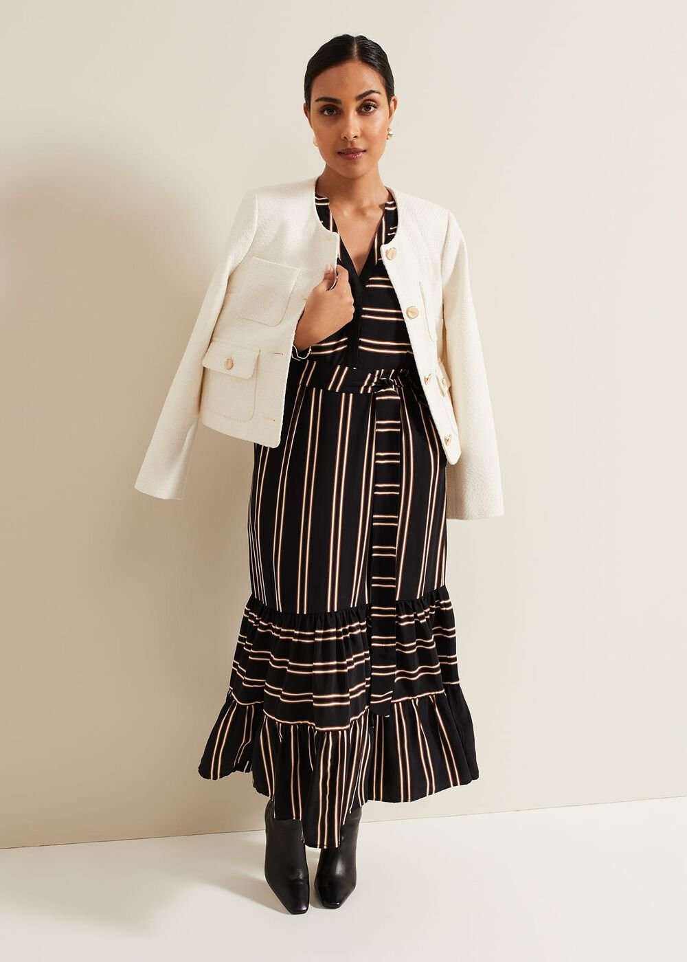 Petite Laura Midaxi Dress Black/Multi