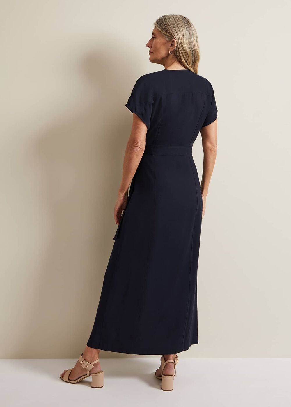 Liv Wrap Midi Dress Navy