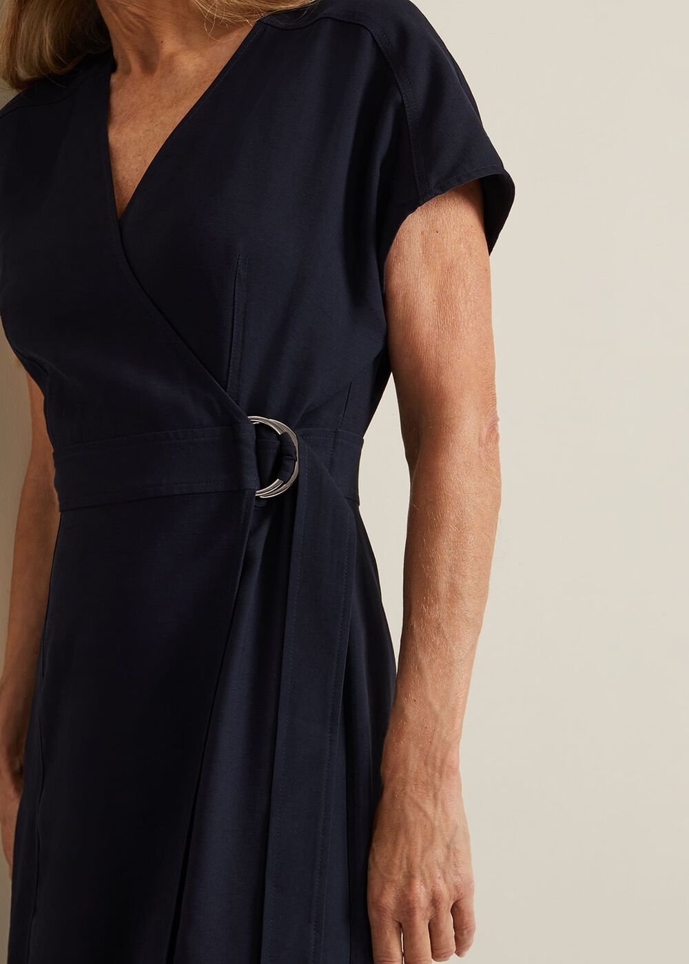 Liv Wrap Midi Dress Navy