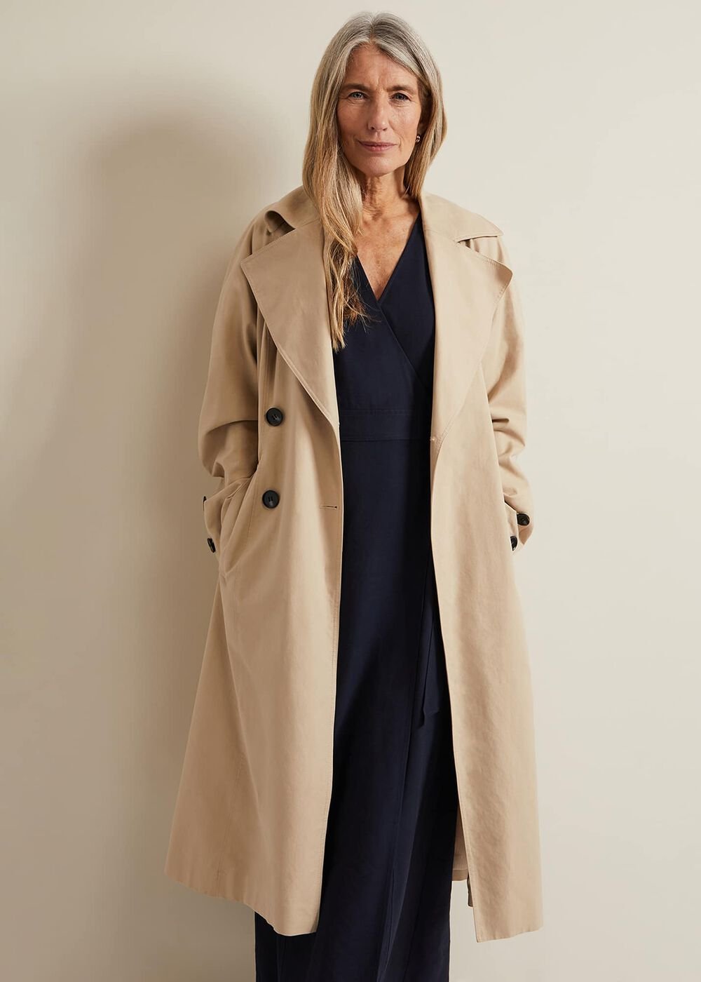 Liv Wrap Midi Dress Navy