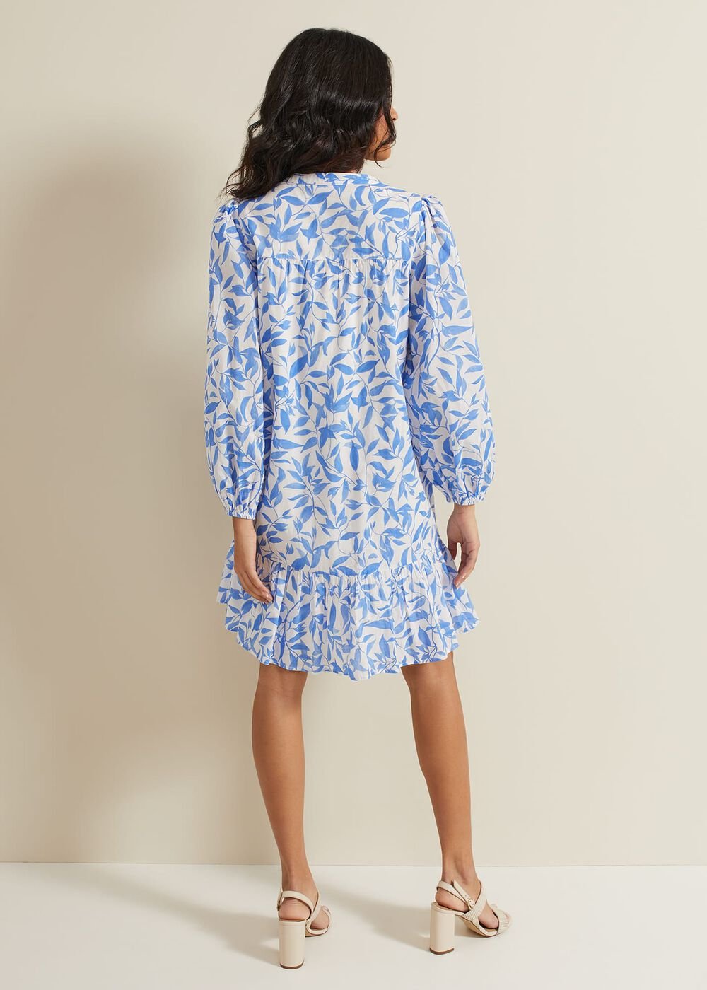 Hermoine Cotton Swing Dress Blue