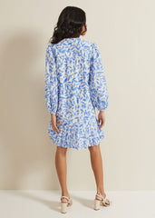 Hermoine Cotton Swing Dress Blue