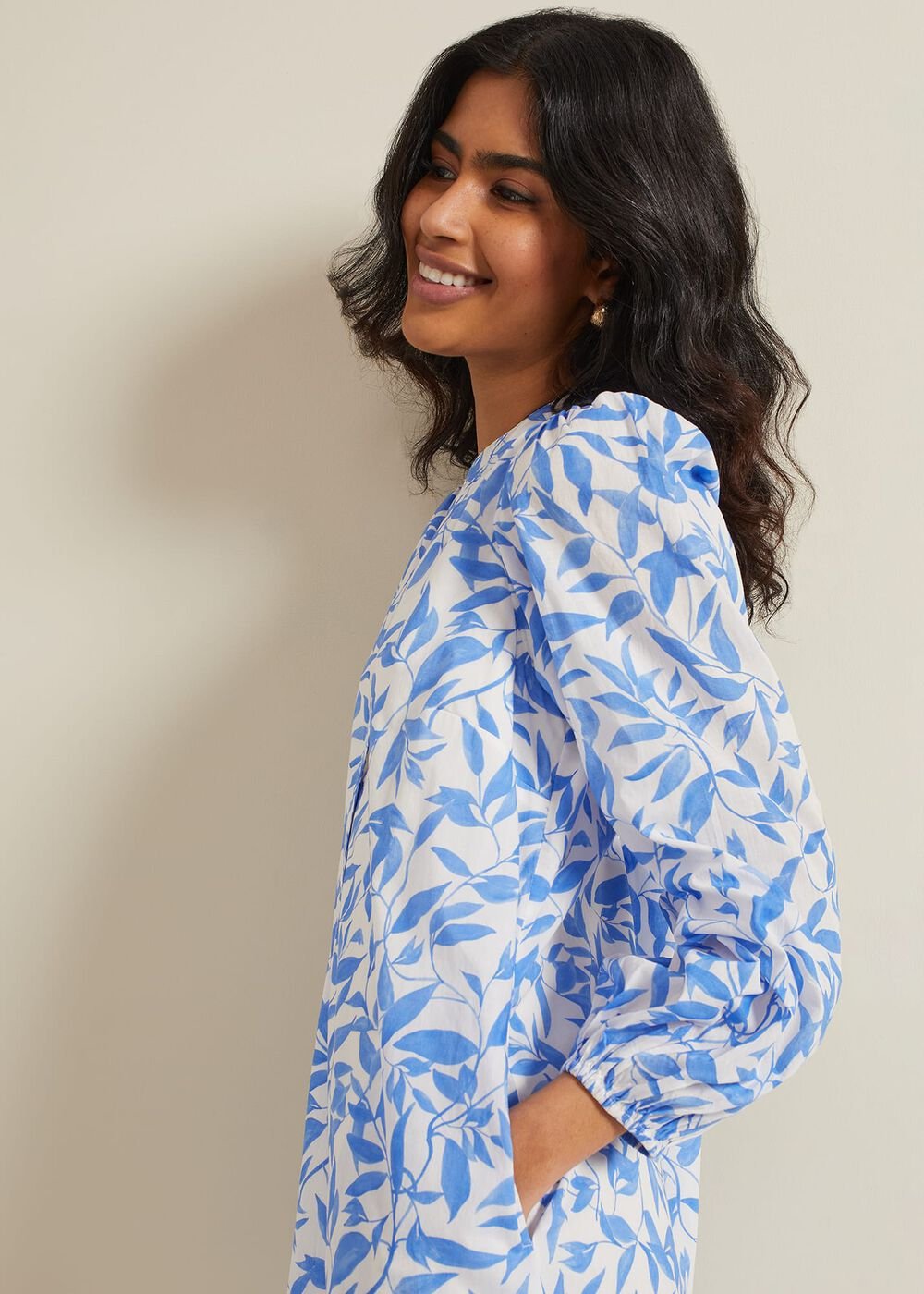 Hermoine Cotton Swing Dress Blue