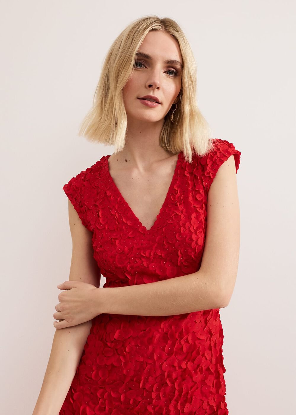 Charlene Ruffle Maxi Dress Red