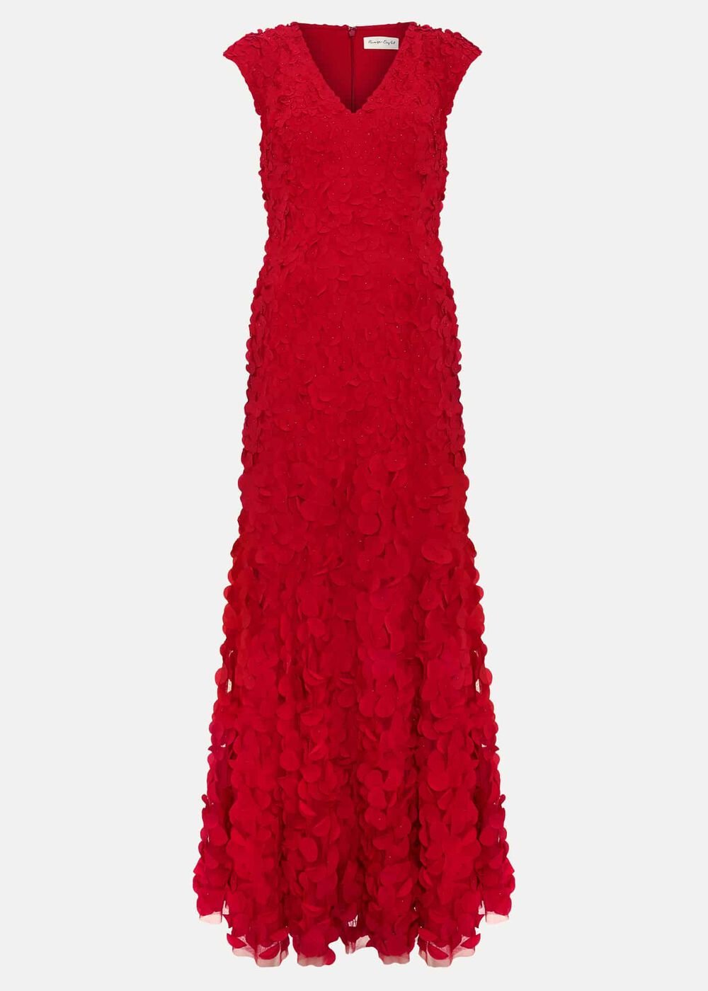 Charlene Ruffle Maxi Dress Red