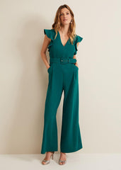Kallie Belted Jumpsuit Green