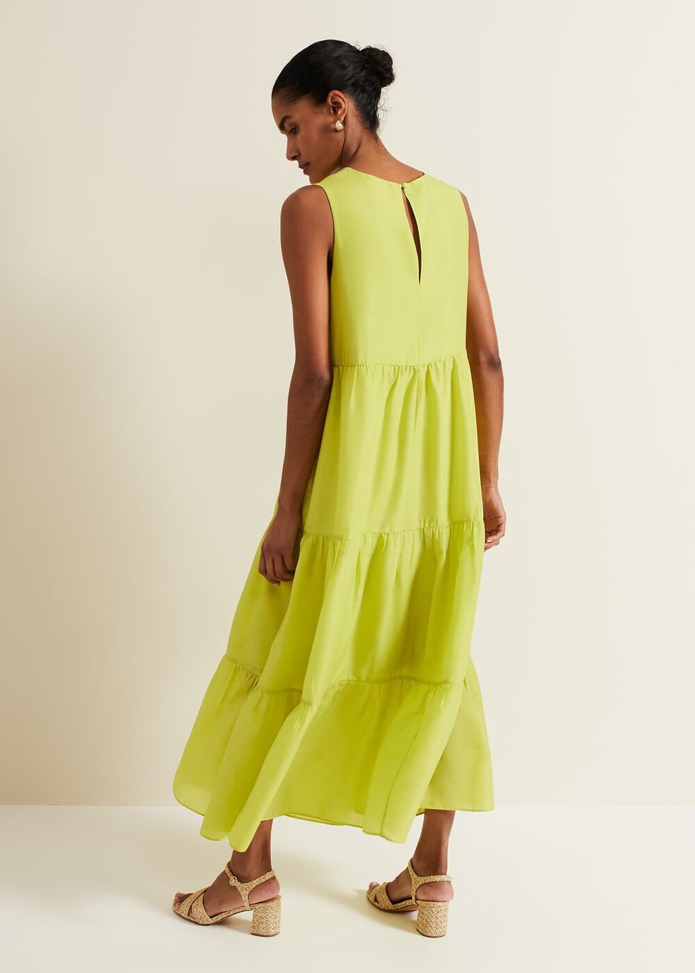 Sara Tiered Maxi Dress Lime