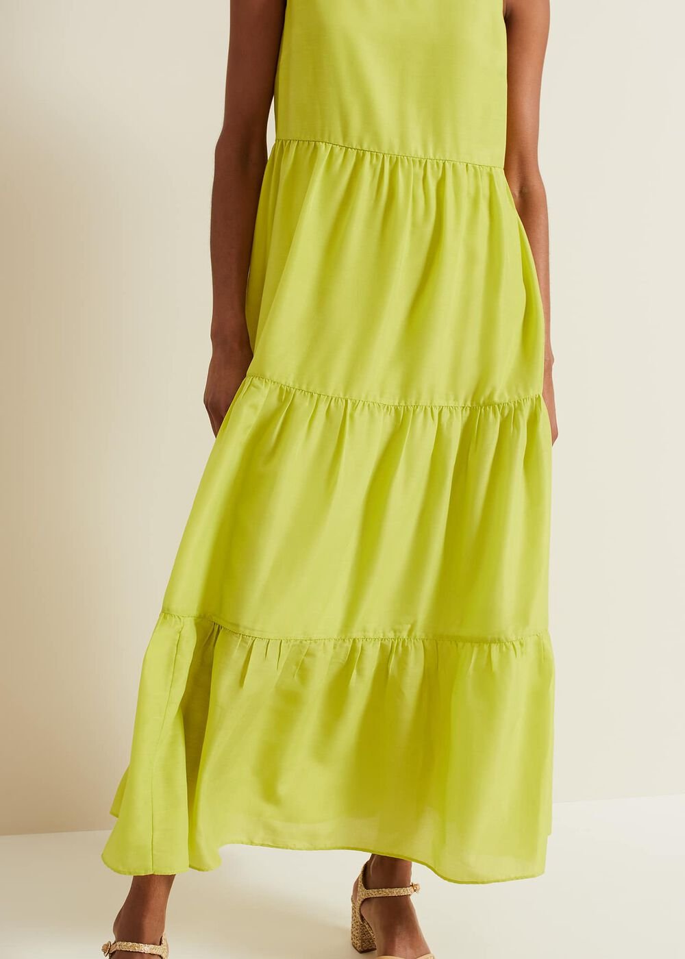 Sara Tiered Maxi Dress Lime