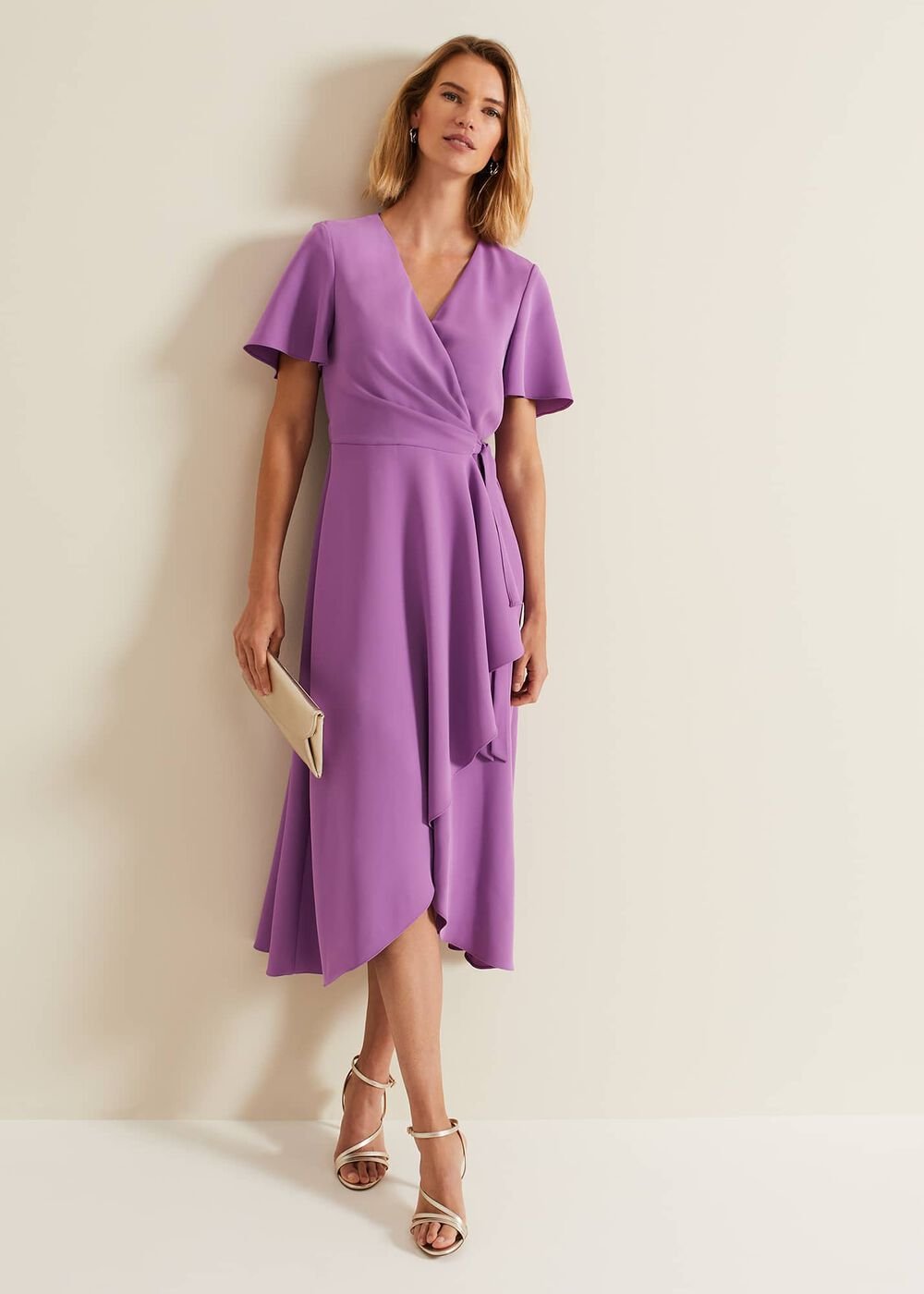 Julissa Frill Wrap Dress Purple