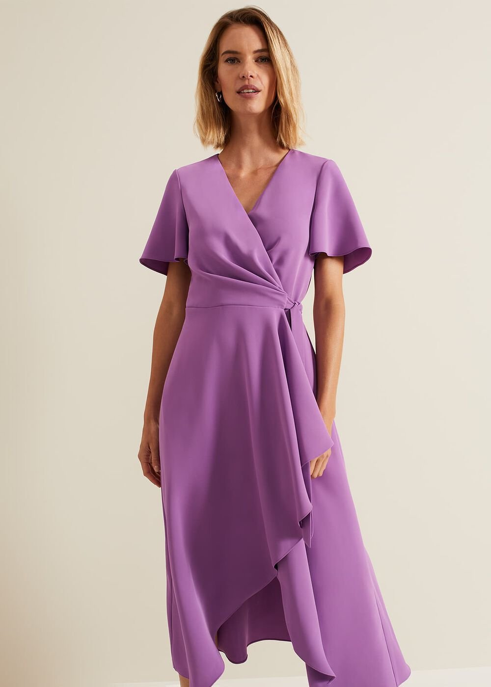 Julissa Frill Wrap Dress Purple