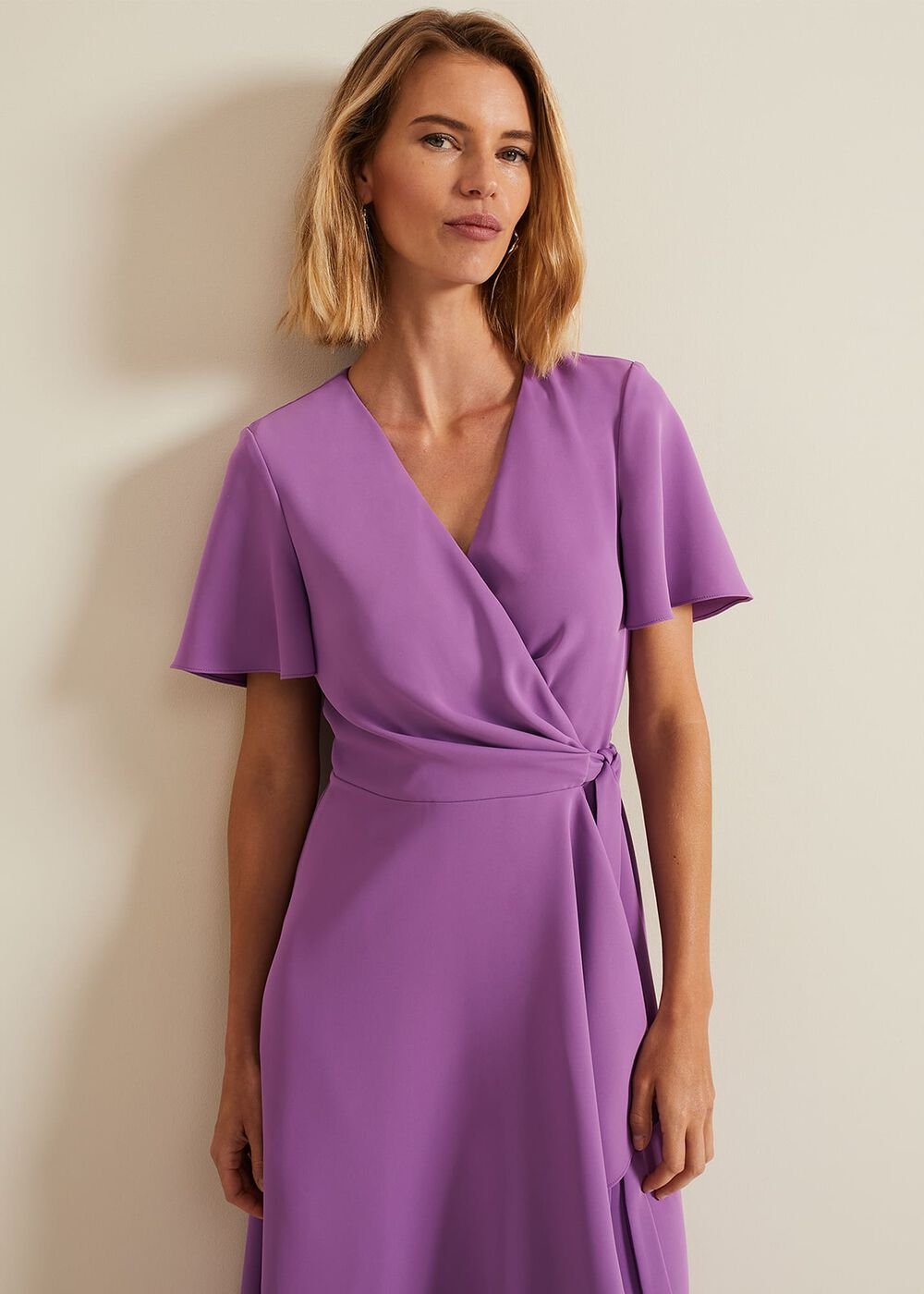 Julissa Frill Wrap Dress Purple