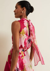 Lucinda Floral Midi Dress Multi-Coloured