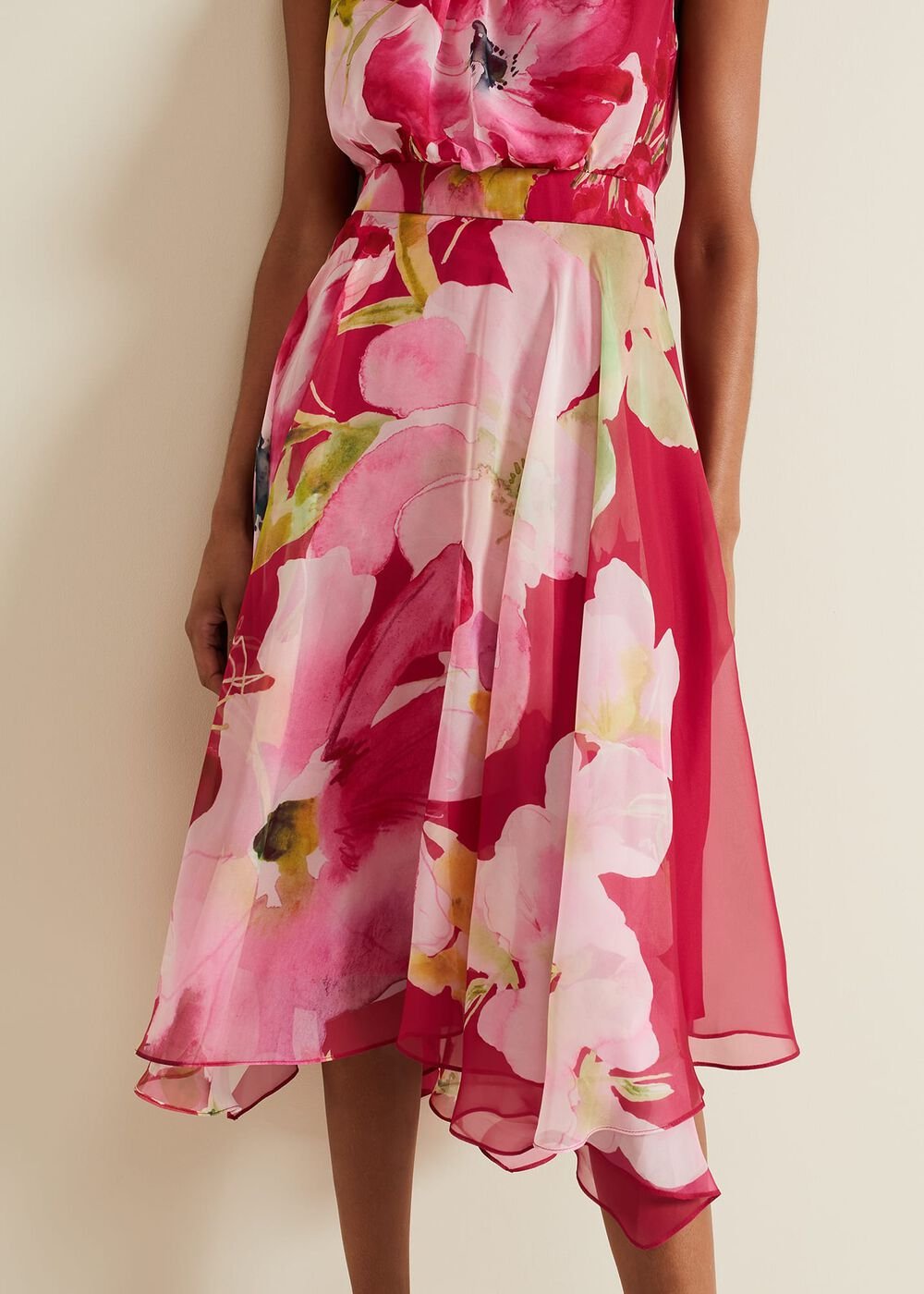 Lucinda Floral Midi Dress Multi-Coloured