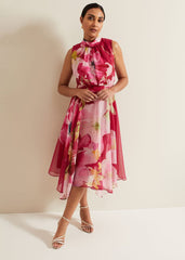 Petite Lucinda Floral Dress Multi-Coloured