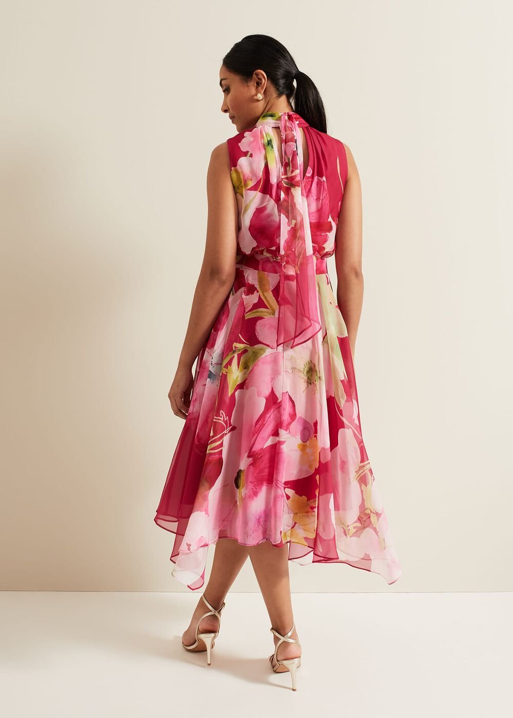 Petite Lucinda Floral Dress Multi-Coloured