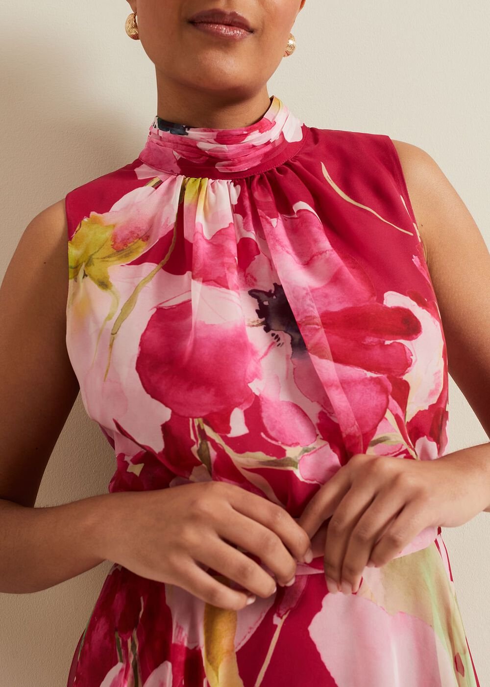 Petite Lucinda Floral Dress Multi-Coloured