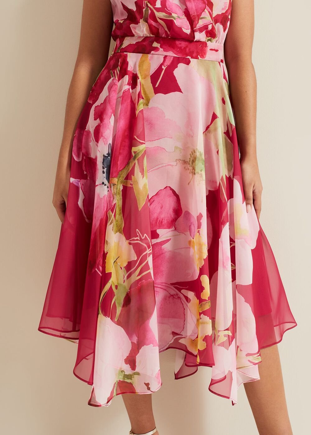 Petite Lucinda Floral Dress Multi-Coloured
