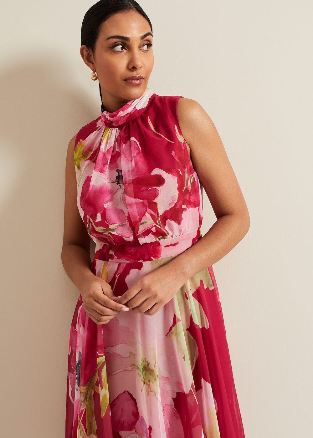 Petite Lucinda Floral Dress Multi-Coloured