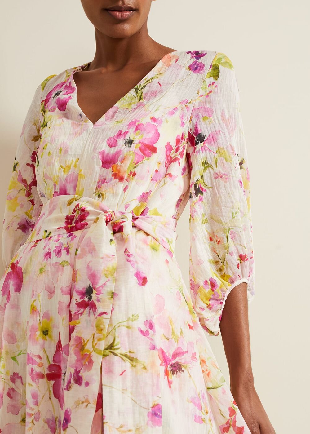 Clancy Floral Print Fit And Flare Dress Multi-Coloured