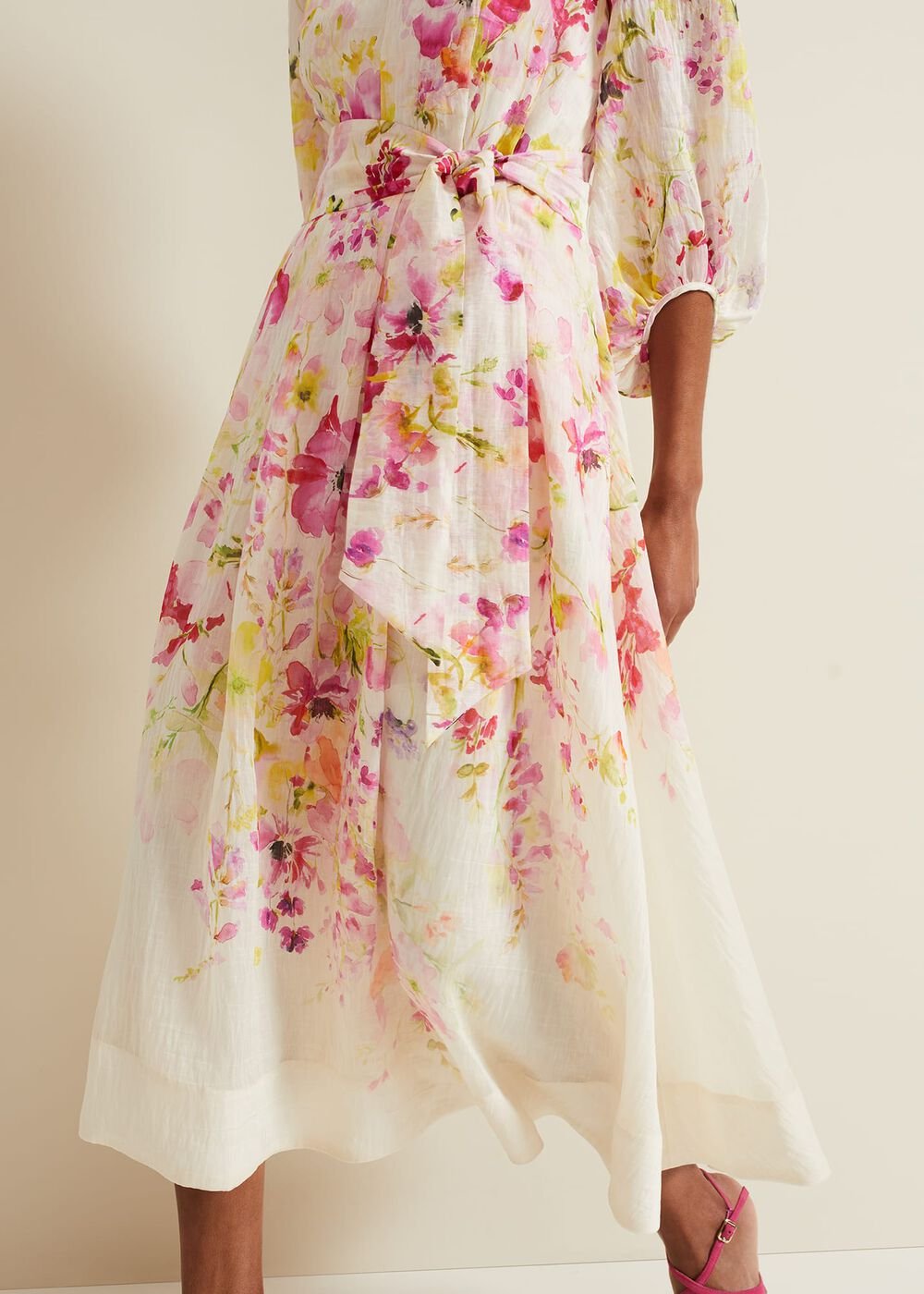 Clancy Floral Print Fit And Flare Dress Multi-Coloured