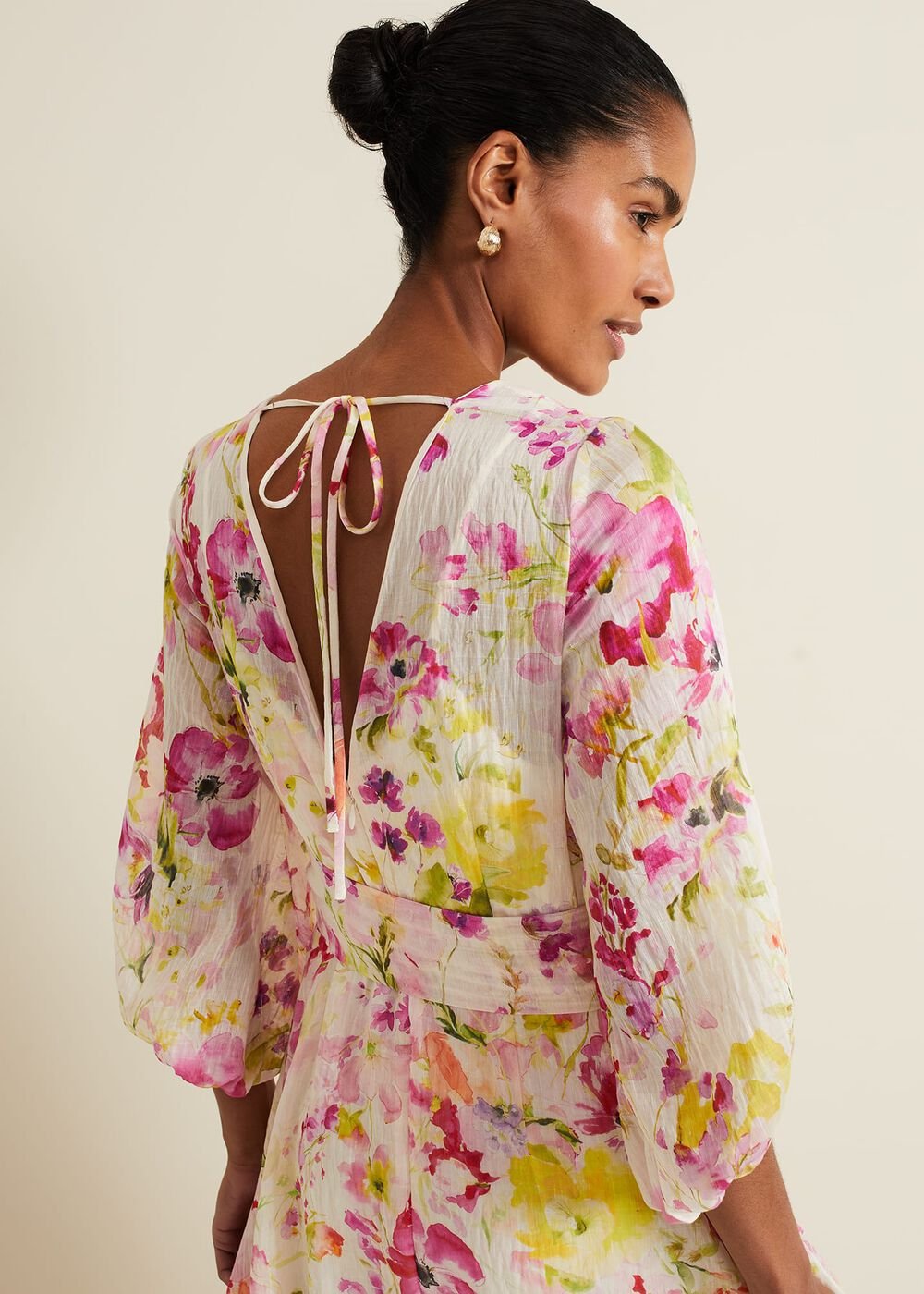 Clancy Floral Print Fit And Flare Dress Multi-Coloured