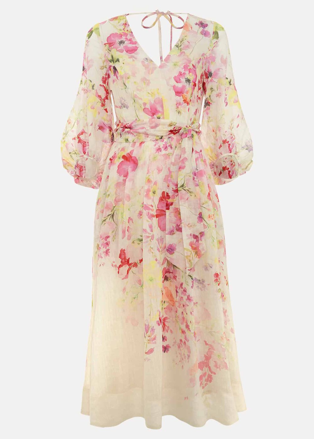 Clancy Floral Print Fit And Flare Dress Multi-Coloured