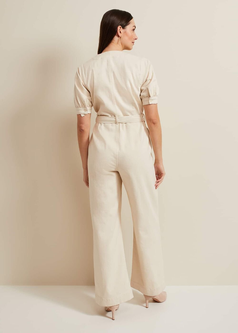 Florisa Denim Jumpsuit Cream