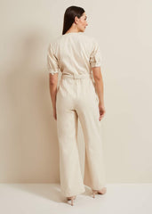 Florisa Denim Jumpsuit Cream