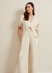Florisa Denim Jumpsuit Cream
