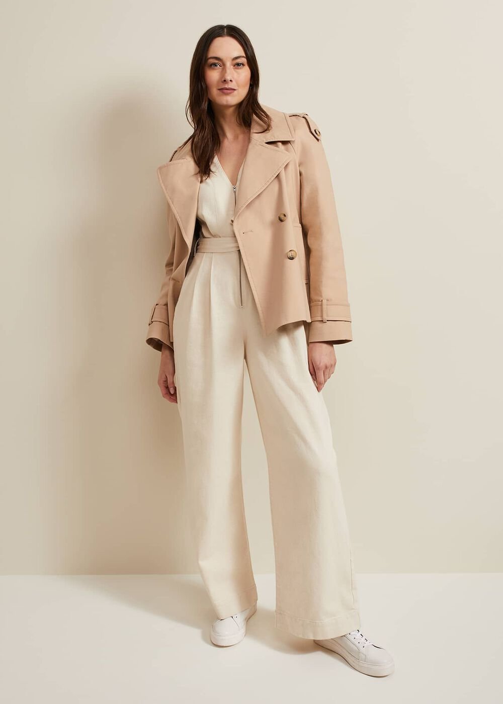 Florisa Denim Jumpsuit Cream