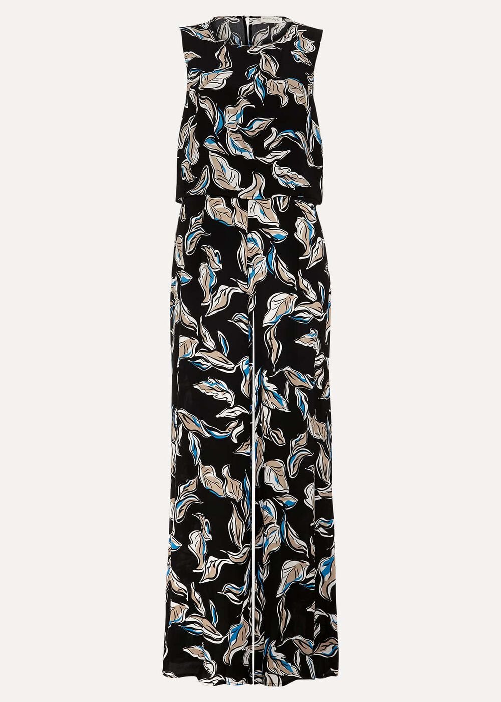 Aubrey Leaf Print Jumpsuit Black/Multi