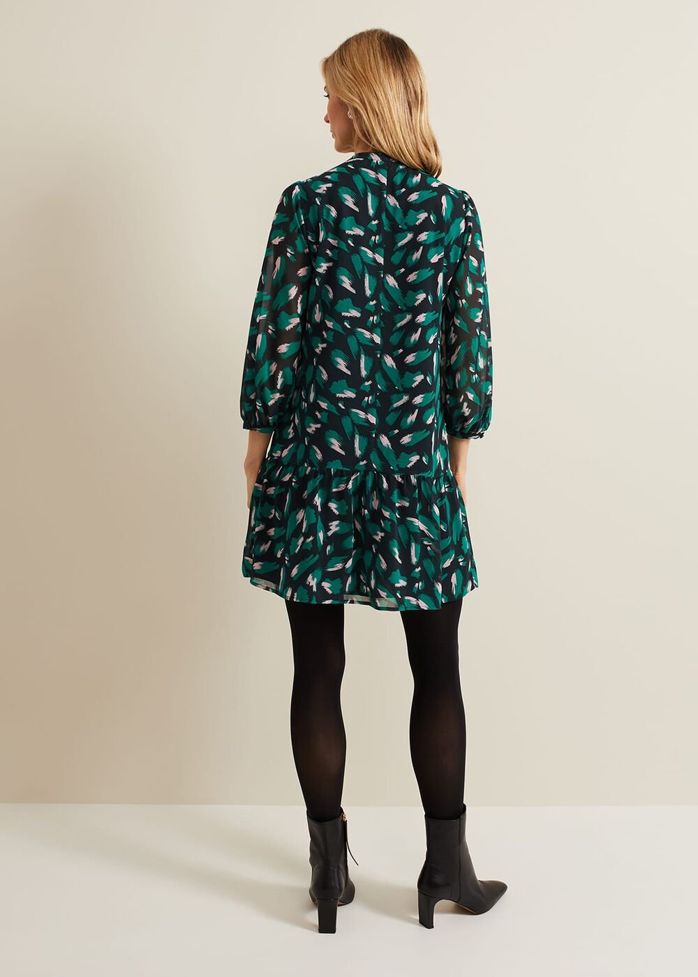 Abstract Penele Dress Green Multi