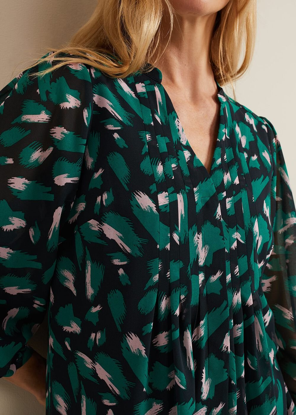 Abstract Penele Dress Green Multi