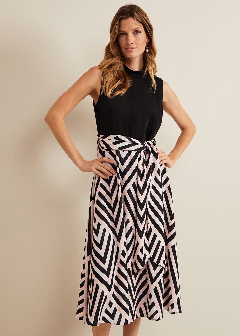 Alora Print Midi Dress Multi-Coloured