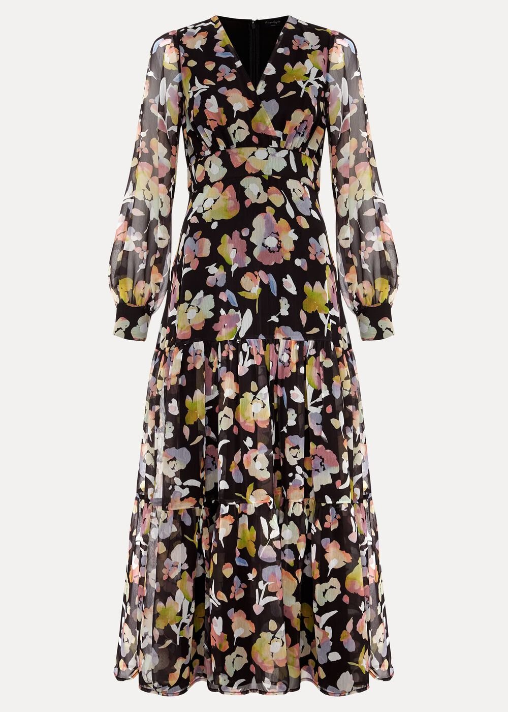 Petite Sandra Floral Maxi Dress Black Multi
