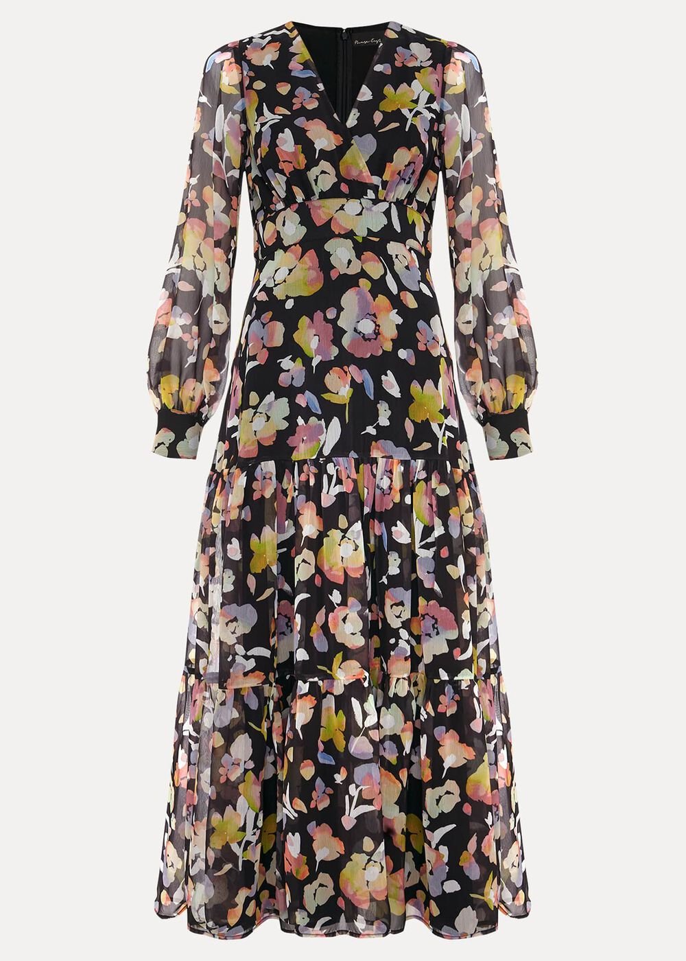 Sandra Floral Maxi Dress Black Multi