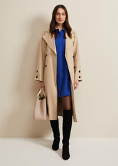 Cara Button Through Tunic Dress Blue