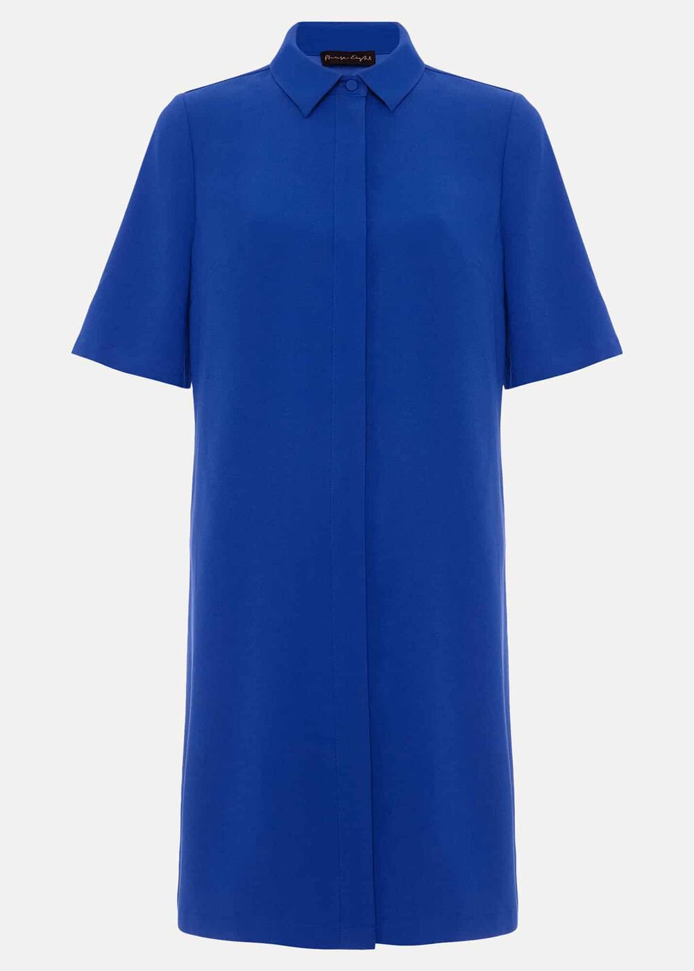 Cara Button Through Tunic Dress Blue