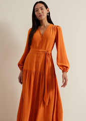 Tori Button Through Maxi Dress Tan