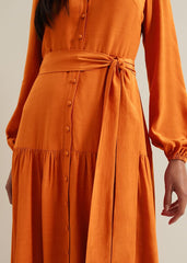 Tori Button Through Maxi Dress Tan