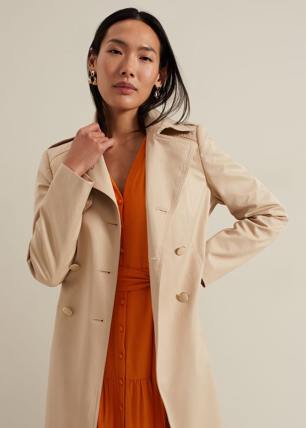 Tori Button Through Maxi Dress Tan