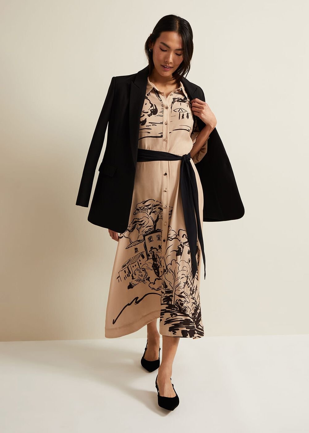 Tammy Puff Sleeve Shirt Dress Cream