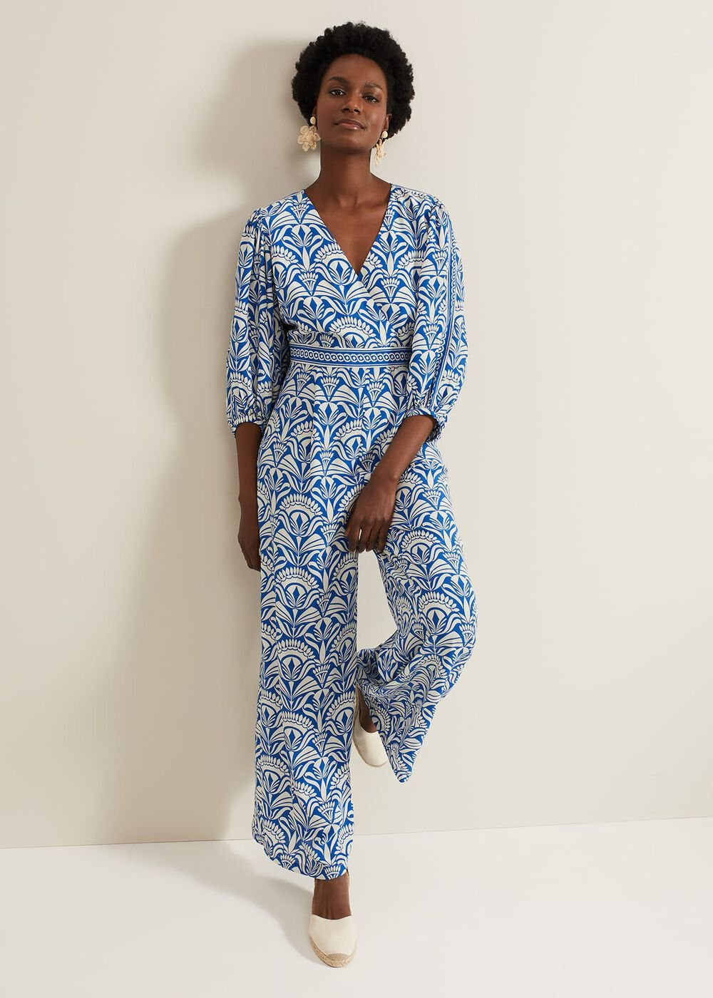 Amy Print V Neck Jumpsuit Multi-Coloured