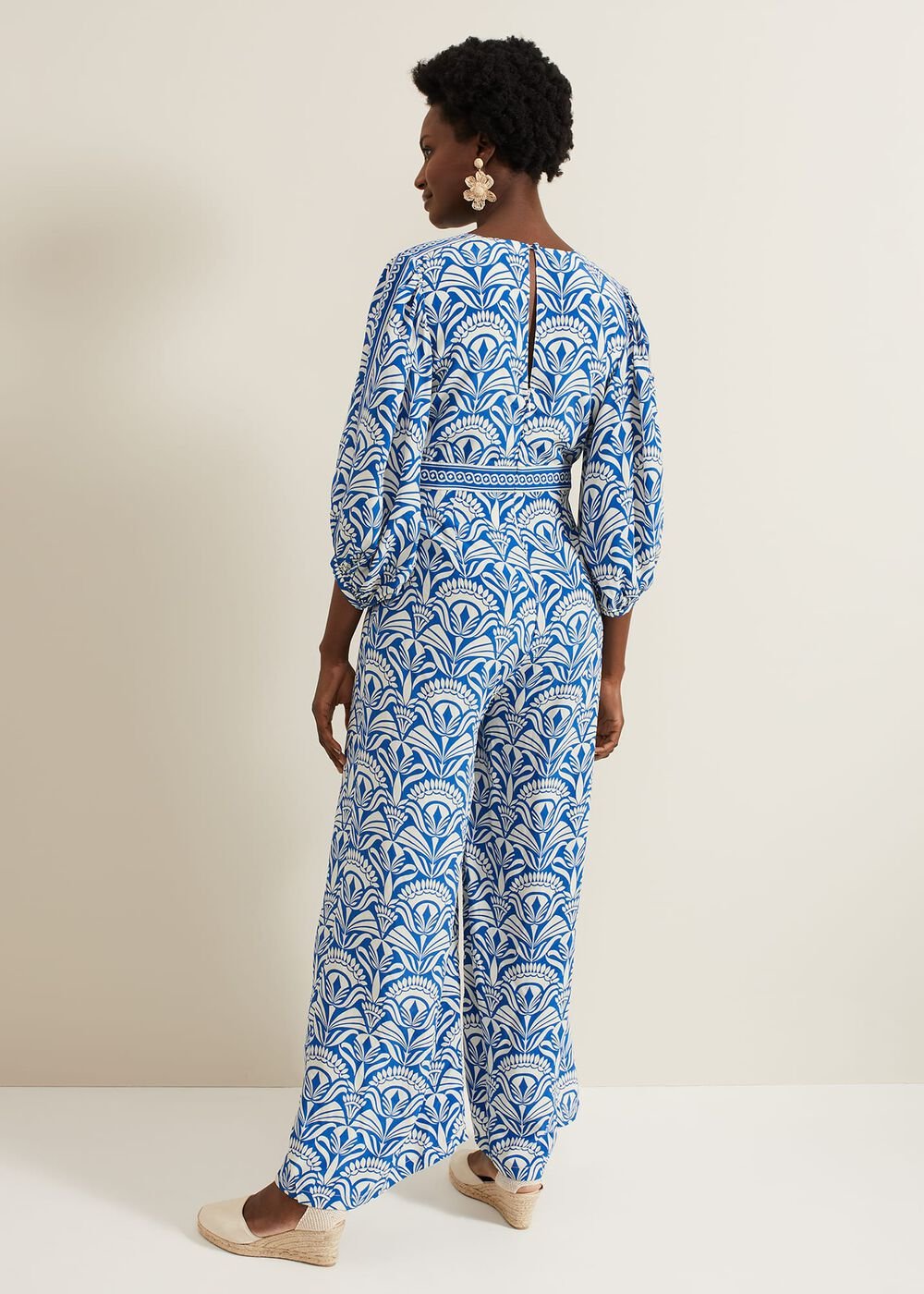 Amy Print V Neck Jumpsuit Multi-Coloured